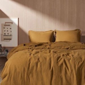 NWT Parachute Linen King Duvet Cover in Ochre